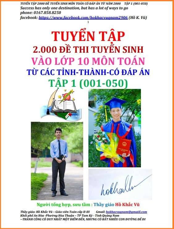 Tuyển Tập 2000 Đề Thi Tuyển Sinh Vào Lớp 10 Môn Toán Tập 1